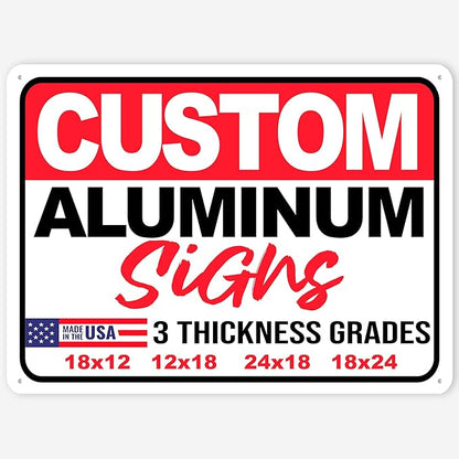 18x12" Custom Aluminum Sign with Text, Personalized Metal Sign for Outdoor, Customized Aluminum Signs for Business, Office or Home (Horizontal)