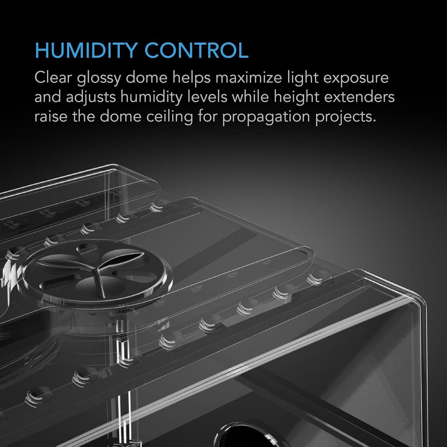 AC Infinity Humidity Dome, Heavy-Duty Germination Kit with 3 mm Thickest Dome, Sturdy Drip Tray, 5x8 Cell Seedling Tray, Vented Height Extension Panels, for Seed Starting, Propagation, Cloning Plants