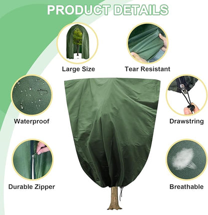 110" x 79" Large Plant Covers Freeze Protection,Huge Thicken Plant Frost Protection Cover Bags,Winter Plant Frost Cloth Frost Blankets with Zipper Drawstring for Outdoor Plants Fruit Trees