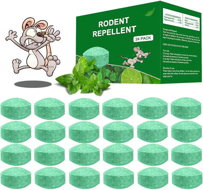 Mouse Rodent Repellent, 24 Pack Peppermint Oil to Repel Mice and Rats– Works for Mice Repellent, Squirrels, Indoor/Outdoor Use, Safe for Homes & Pets