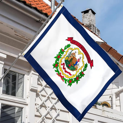 XIFAN Premium West Virginia State Flag 3x5 ft Outdoor, Double Sided Embroidered Pattern, Heavy Duty 210D Nylon WV Flags, the Strongest Longest Lasting for Outside with Sewn Stripes/Brass Grommets