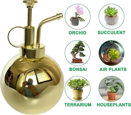 Plant Misting Bottle Stainless Steel Plant Sprayer, Small Watering Can Plant Misting Bottle Modern Gardening Tools for Indoor Potted Plants Watering and Misting