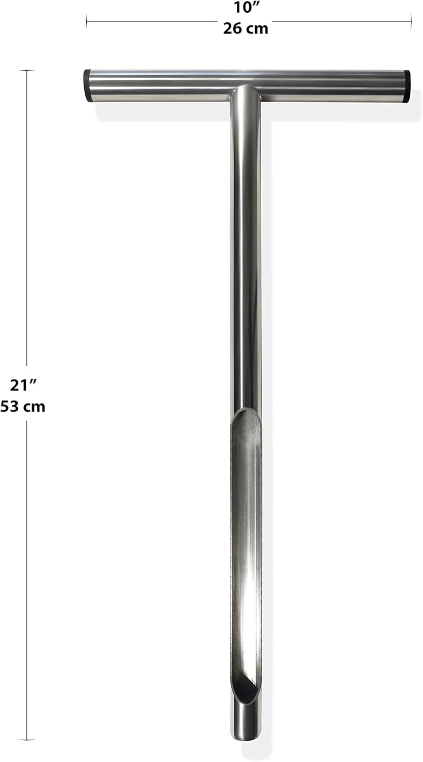 Soil Sampler Probe 21" for Garden, Lawn and Golf Courses Care Maintenance - Stainless Steel with T-Style Handle Soil Test Tool - Complete with 2 PVC Clear Tubes for Soil Samples