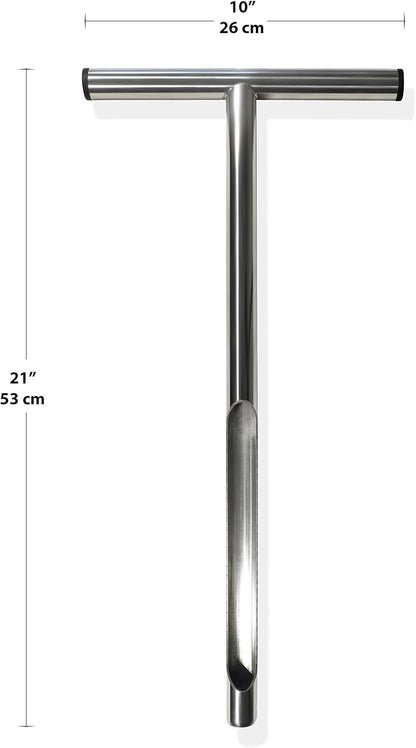 Soil Sampler Probe 21" for Garden, Lawn and Golf Courses Care Maintenance - Stainless Steel with T-Style Handle Soil Test Tool - Complete with 2 PVC Clear Tubes for Soil Samples