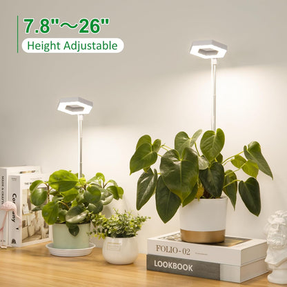 FOXGARDEN Grow Light, Full Spectrum LED Plant Light for Indoor Plants, Growing Lamp with Auto On/Off Timer 4/8/12H, 4 Dimmable Brightness, Height Adjustable, Ideal for Small Plants, 2 Packs