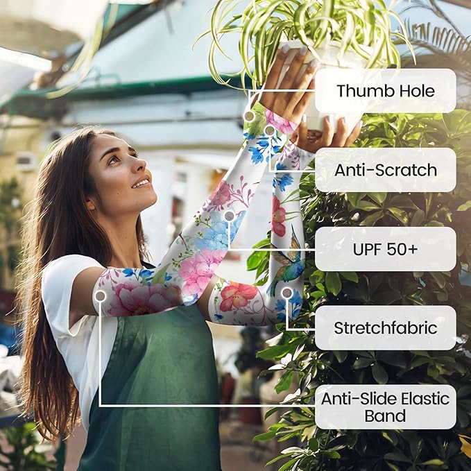 Gardening Sleeves for Women Farm Sun Protection Thorn Proof Cooling Arm Sleeves to Cover Arms for Garden Sports
