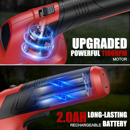 NEU MASTER Cordless Grass Shear, 2-in-1 Handheld Hedge Trimmer, 7.2V Electric Grass Trimmer with Type-C Cable and 2.0Ah Rechargeable Battery, Lightweight Shrubbery Trimmer for Garden Yard Lawn