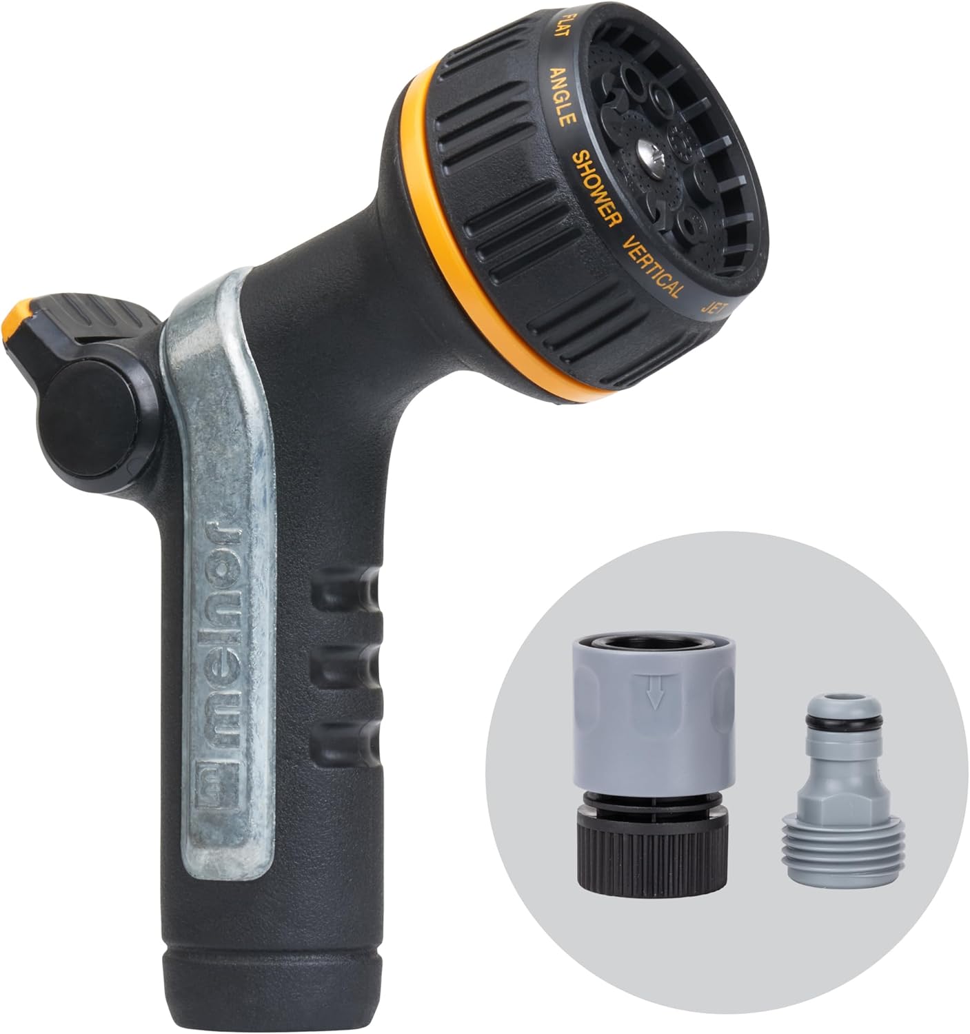 Melnor 65179AMZ Heavyweight Metal Thumb Control Nozzle w/Quick Connect Set
