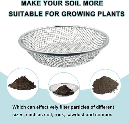 1/4 Inch Soil Sifter for Gardening, Rock Sifter for 5gallon,Compost Sifter Dirt Sifter,Captures Dirt Rocks Sawdust