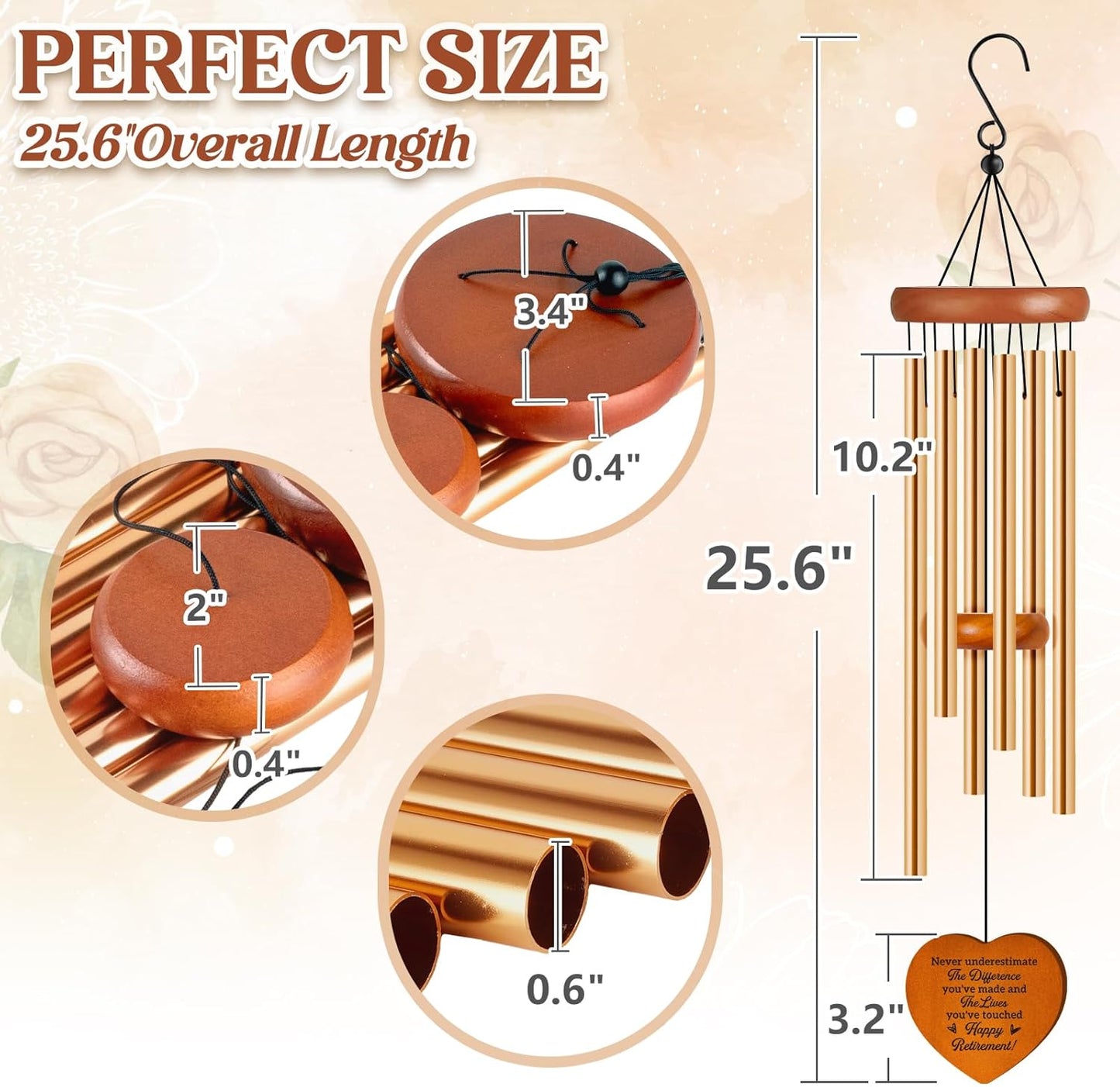 Retirement Gifts for Women, Retirement Gifts Wind Chime, 2025 Best Retirement Gifts for Women Men, Happy Retirement Gifts for Women Men Friends Teachers Nurse, Going Away Gifts Retirement Decorations