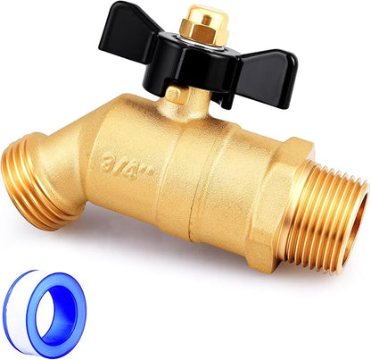 UNWAVER Garden Hose Full Flow Faucets Heavy Brass Bibb 3/4" Male NPT inlet Connection with 3/4" Male GHT water hose outlet (Butterfly Handle 1PCS)