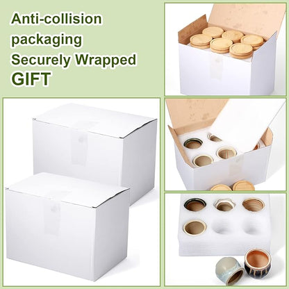 Remerry 24 Pcs Small Succulent Pots Bulk with Drainage Assorted 2.5 Inch Mini Ceramic Succulent Planters Pot with Coaster Bamboo Plant Tray Planting Pots for Home Office Garden (Rich Color)