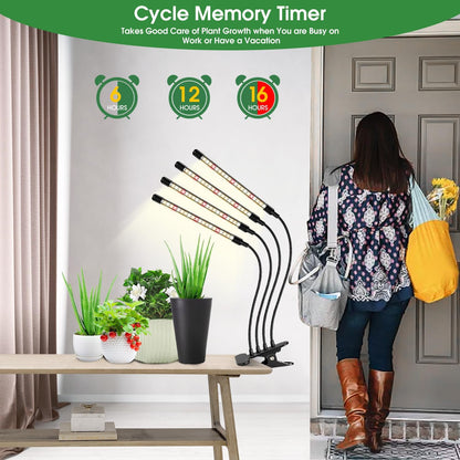 Wolezek Grow Lights for Indoor Plants, 2 Pack 80 LED Full Spectrum Grow Light with Clip, Plant Light with 5000K/3000K/660nm LED Chips, Auto Timer 6/12/16H, Grow Lamp for Seed Starting, Winter Growth