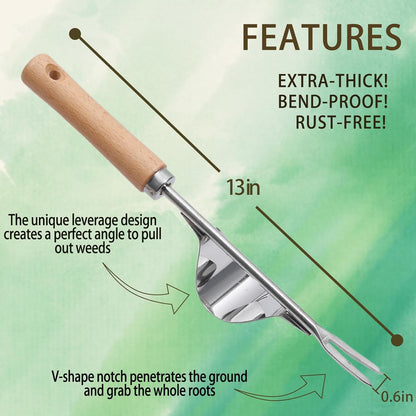 Hand Weeder Tool Garden Weeding Tool, Uprooting Weeding Tool Gardening Weeder Tool, Stainless Steel Gardening Tools for Yard and Garden, 3 Pcs