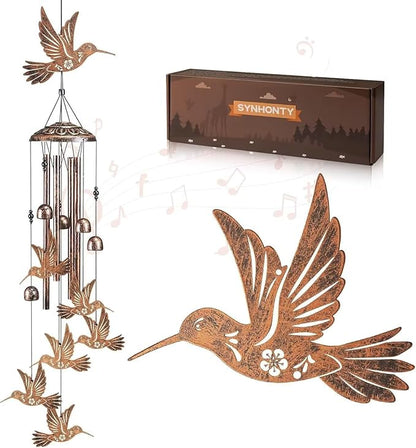Hummingbird Wind Chimes for Outside,Gardening Gifts for Bird Lover，Women，Men/Mom，Birthday Party Decorations,Memorial Gifts,Wind Chimes Outdoors，Indoors,Room,Home,Wall,Garden,Patio,Yard Decor
