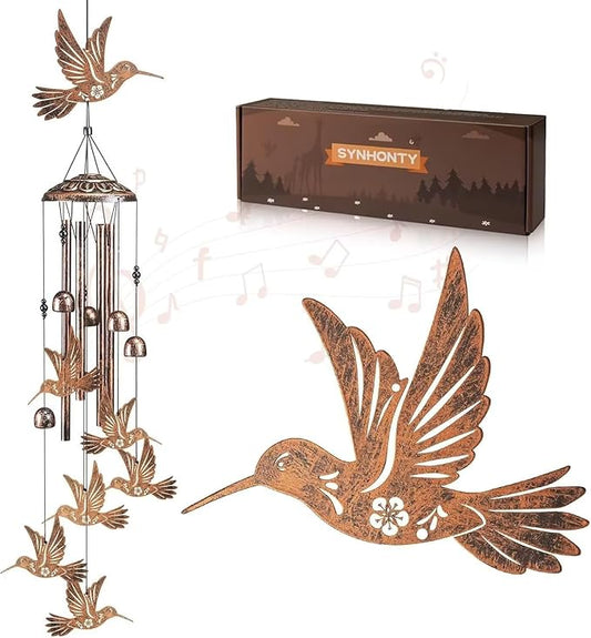 Hummingbird Wind Chimes for Outside,Gardening Gifts for Bird Lover，Women，Men/Mom，Birthday Party Decorations,Memorial Gifts,Wind Chimes Outdoors，Indoors,Room,Home,Wall,Garden,Patio,Yard Decor