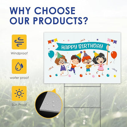 WENWELL Large Blank Yard Signs with Stakes 24" x 36 ",Poster Board for Estate Garage Sale,Party,Birthday,Wedding,Campaign,Parking Corrugated Plastic Sheet,10 Pack