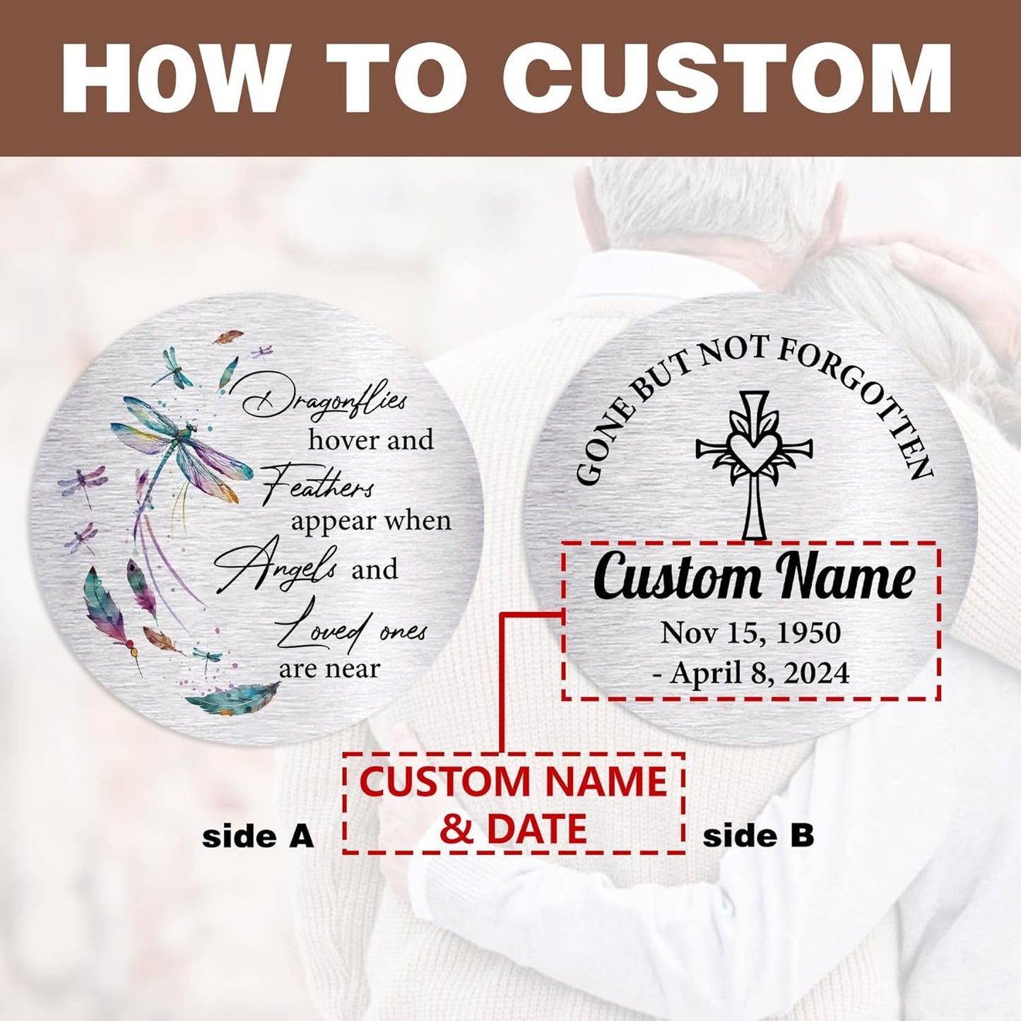 Pwesionalized Sympathy Wind Chimes 36 inch, Memorial Gift for Loss of Mom/Dad/Grandma/Loved one, 42inch Customized Bereavement Gift Idea for Condolences Funeral