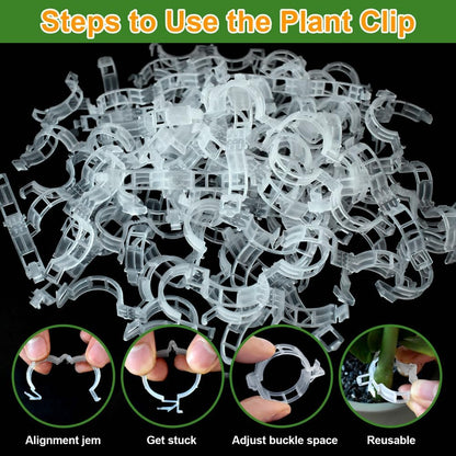200 Pcs Plant Support Garden Clips, Tomato Clips, Crop Clips for Vine Vegetables, Fixing Tomato, Sweet Pepper, Eggplant, Makes Plants Grow Upright and Healthier