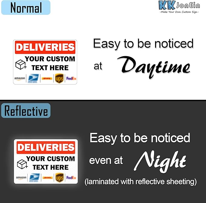 Custom Metal Delivery Sign for Packages, Waterproof Personalized Leave Packages Sign for Home, Leave Your Delivery Instruction on Signage (Warning style, 18"x12")