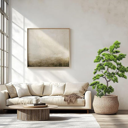 5ft Artificial Bonsai Tree - Large Faux Plants Indoor with Ceramic Pot, Realistic Fake Plants Decor for Home Office, Living Room, Farmhouse Zen Decor