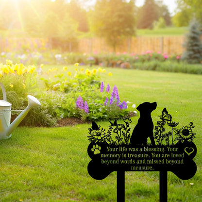 Pet Grave Markers Dog, Metal Pet Metal Memorial Garden Stake, Pets Waterproof Grave Stakes Plaque, Pet Headstone Garden Memorial Graves, Metal Dog Garden Decor 12"