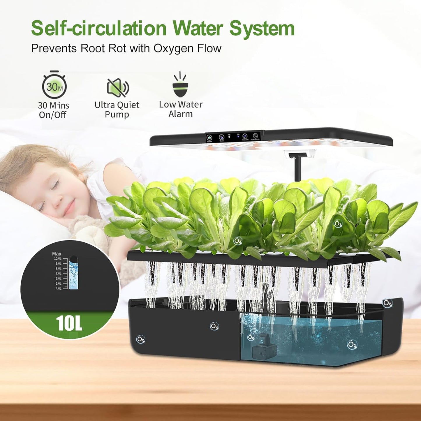 Indoor Gardening 22 Pods Hydroponics Growing System with LED Grow Light, Indoor Herb Garden Kit for Vegetables, Lettuce, Strawberries, Fruits & Flowers, Automatic Light Modes, No Seeds Included