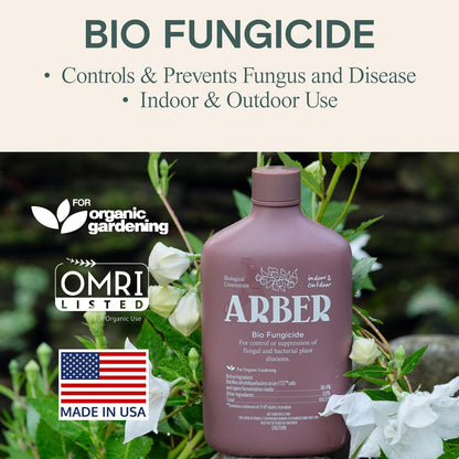 Organic Fungicide Liquid Concentrate for Indoor, Outdoor, and House Plants – Natural Fungicide for Plants, Lawn Fungus Treatment, Powdery Mildew Control, Mushroom Lawn Treatment, Spider Mite Defense