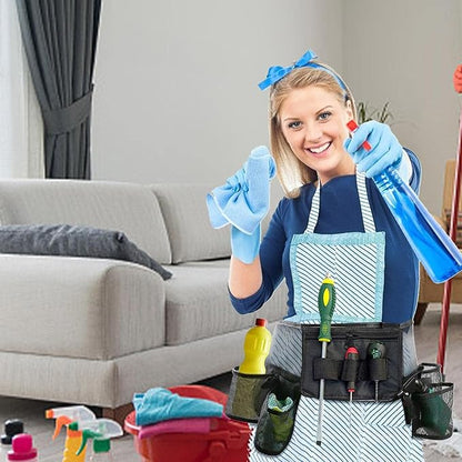 Cleaning Tool Belt, Adjustable Cleaning Bottle Holster Belt, Window Cleaning Belt, Tool Storage Belt With 4 Pockets for Housekeeping Cleaning Caddy, Waist Tools Bag Belt House Cleaning Supplies