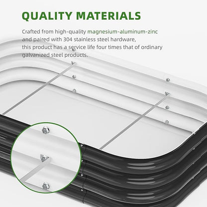 DaisyVibe Raised Garden Bed Kit, Planter Raised Garden Boxes Outdoor, Oval Large Metal Raised Garden Beds for Vegetables Flowers (Grey, 8ftx2ftx1ft)