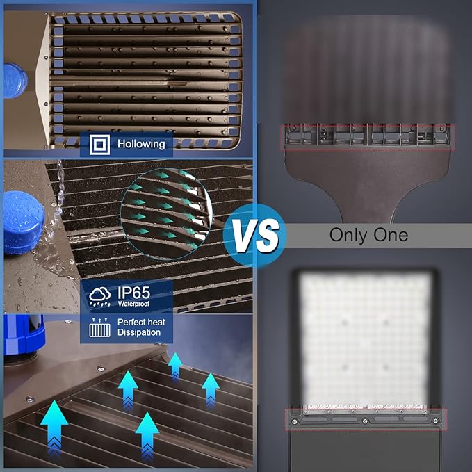 ledmo 300W LED Parking Lot Light 36000LM 5000K Adjustable Slip Fit Mount Security Lighting with Dusk-to-Dawn Photocell IP65 Waterproof LED Stadium Flood Light for Garage, Yard, Street