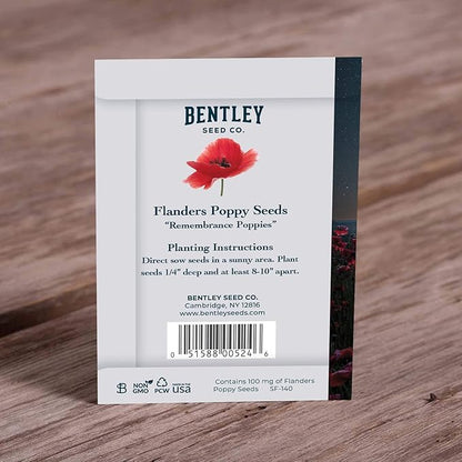 Bentley Remembrance Poppy Seeds - The Ones Who Love Us Never Really Leave Us - Non-GMO Memorial Funeral Keepsake Favor Packets for Planting & Growing Plants in Memory