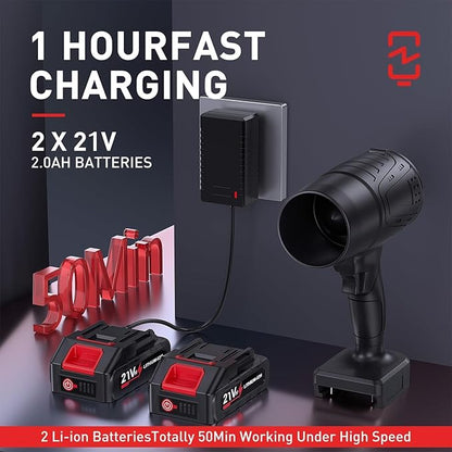 Leaf Blower Cordless with Battery, 20000RPM 150MPH, 2024 New Model & Portable, 21V*2 Pcs Li-ion Battery, Patio Cleaning, Lawn Care, Blowing Leaves and Dust, etc.