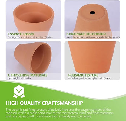 24 Pack 4 Inches Terracotta Plant Pots, Terra Cotta Planter with Drainage Holes, Perfect for Planting, Painting, Weddings and Parties