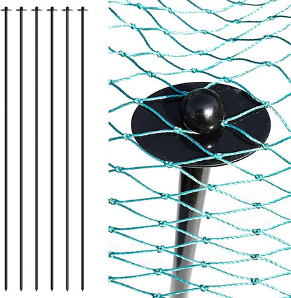 72 Inch Garden Stake Netting Support, Black Heavy Duty Powder Coated Steel Frame for Garden Fencing, Plant & Crop Protection from Wildlife (12 Sets)