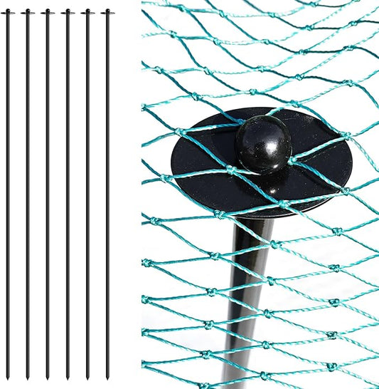 72 Inch Garden Stake Netting Support, Black Heavy Duty Powder Coated Steel Frame for Garden Fencing, Plant & Crop Protection from Wildlife (12 Sets)