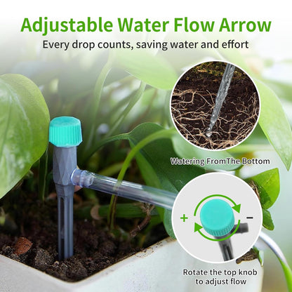 Smart Automatic Plant Watering System for 20 Pots - Dual Pump Indoor Drip Irrigation Kit with 30-Day Programmable Timer & USB-C Charging