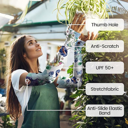 Gardening Sleeves Farm Sun Protection Arm Cooling Sleeves Thorn Proof Garden for Women Men with Thumb Hole