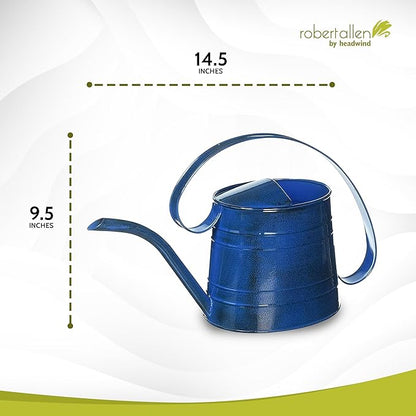 Headwind Danbury Vintage Watering Can – 1/2 Gallon Oceanside Blue Decorative Galvanized Large Metal Watering Can Planter for Outdoor & Indoor – Antique Style by Robert Allen