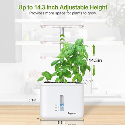 Indoor Garden Planter Growing Systems Soil plant pot indoor Small Smart Soil Gardening System with 17 Watts LED Grow Light Auto Timer Self-Watering Planter Pot Gifts for Mom Women (No Seeds&Soil)