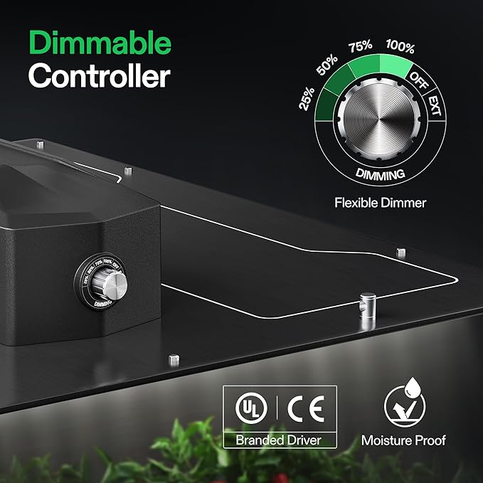 VIVOSUN VS3000 LED Grow Light with Full Spectrum Diodes & Daisy Chain Driver Dimmable Lights Sunlike for Seedling Veg & Bloom 300W Plant Grow Lamps for 3x3/4x4 Grow Tent