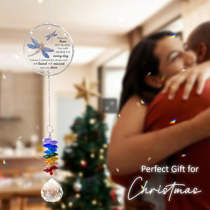 Glass Suncatcher Ornament - Those we Love Don't go Away - Sympathy Gifts for Loss of Loved Ones - Bereavement Keepsake - Crystal Rainbow Maker - Hanging Crystal Decor - Daily Remembrance