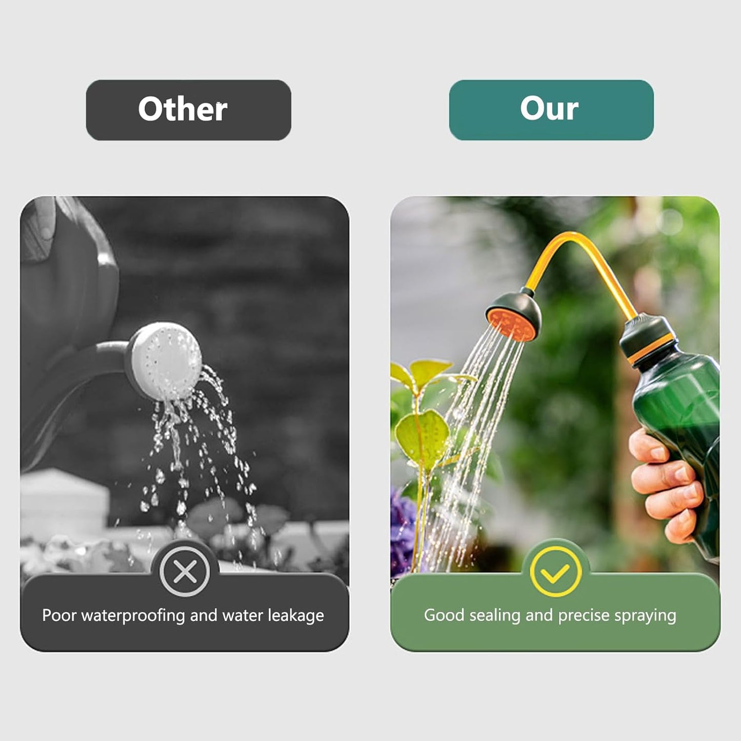 2Pack Watering Can for Seedlings, Small Watering Can for House Plant Garden Flower 15oz/450ml(Green)