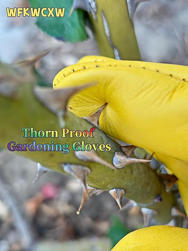 Gardening Gloves for Women/Men,Rose Pruning Long Leather Garden Gloves Thorn Proof