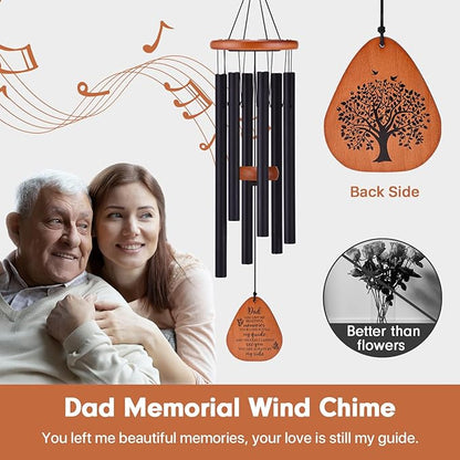 Memorial Sympathy Gifts for Loss of Dad, 32" Memorial Wind Chimes for Loss of Father Sympathy Gift, Bereavement Gifts for Loss of Father, Windchimes in Memory of Dad