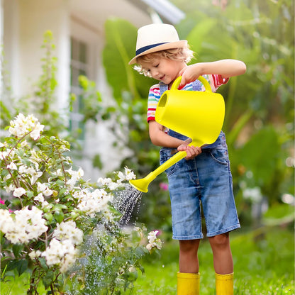 ZXJ Plant Watering Cans for Indoor and Outdoor Home Garden Plants - with Long Spout - Yellow - 1/2 Gallon