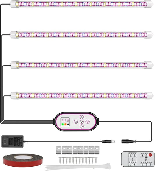 Plant Grow Lights Strip for Indoor Plants Full Spectrum,216 LEDs Plant Lights Bar for Indoor Growing with Timer, Indoor Plant Grow Lamp for House Plants with 3 Lighting Mode/10 Dimmable
