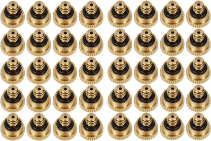 Brass Misting Nozzles 0.016" Orifice (0.4mm) 10/24 UNC, Water Mister Parts Fog Nozzles for Patio Misting System Outdoor Cooling System (40pcs)