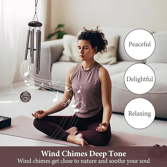 Memorial Gifts for Loss of Mom, 25'' Memorial Wind Chimes for Loss of Mother, Sympathy Gifts for Lose of Mom Mother, Bereavement/Condolence/Remembrance Gifts