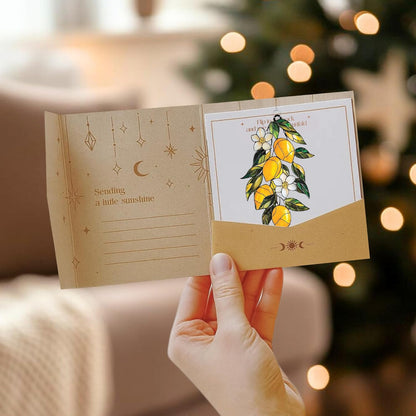 Lemon Branch Acrylic Suncatcher Stained Glass Effect Window Car Hanging Christmas Ornament Indoor Outdoor Decor Garden Sun Catcher Panel Gifts for Fruit Lover for Women Mom Grandma